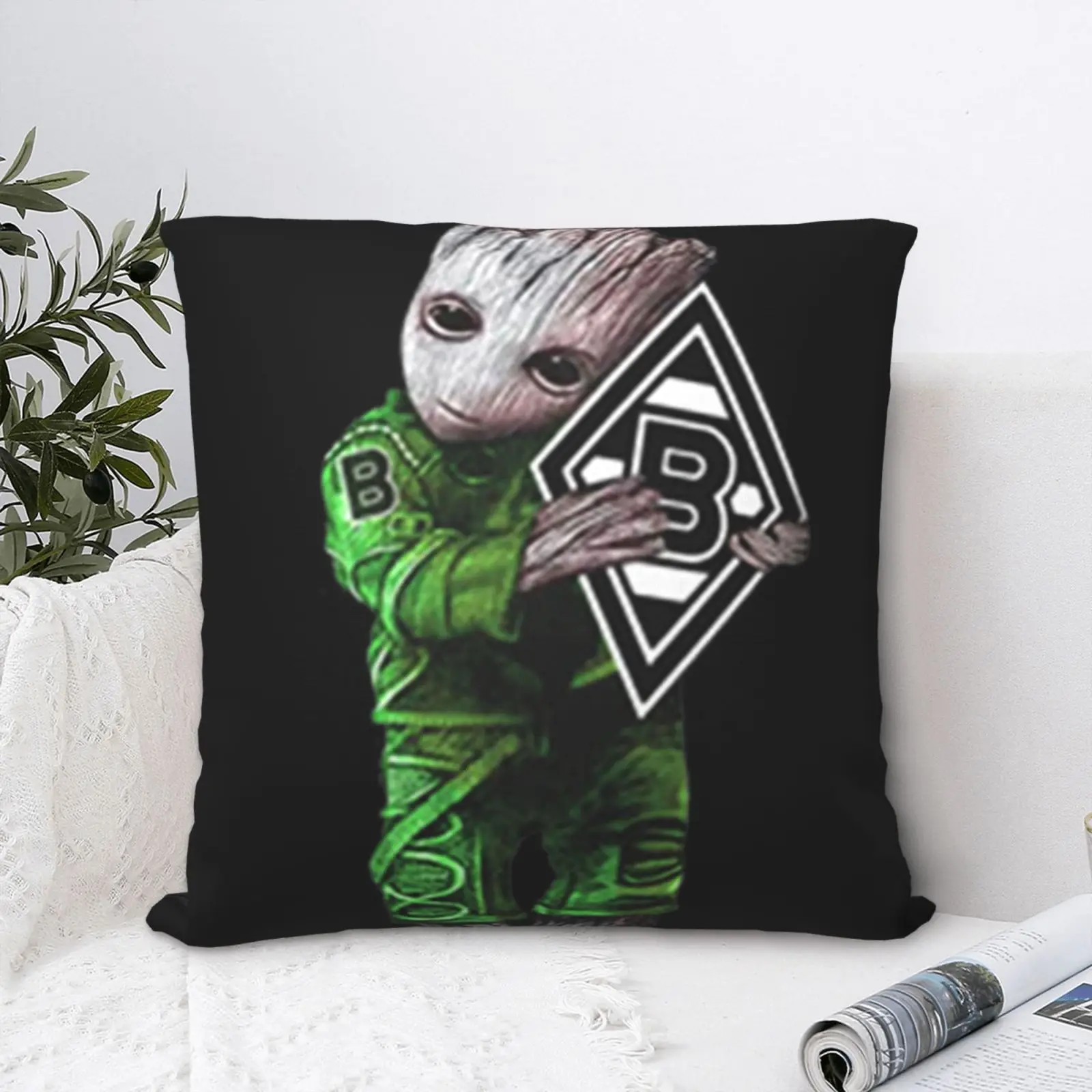 

Baby Groot Hug Borussia Monchengladbach Pillow Case Anime With Zipper Soft Cushion Big Size Ornamental Pillows For Living Room