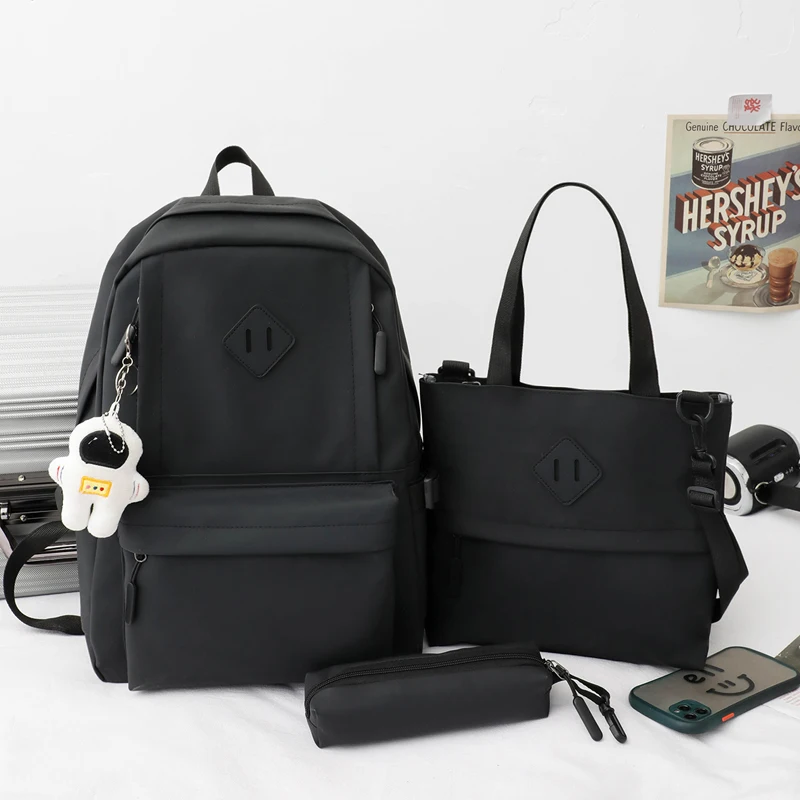 "Стильный Водонепроницаемый школьный комплект из 3 предметов, рюкзак для мальчиков-подростков, вместительный школьный дорожный рюкзак для д..."