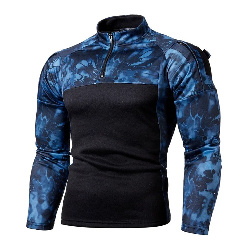 

2022 Autumn Men's Outdoor Fitness Sports Style Long-sleeved Military Field Camouflage Casual Stand-up Collar Sweatshirts