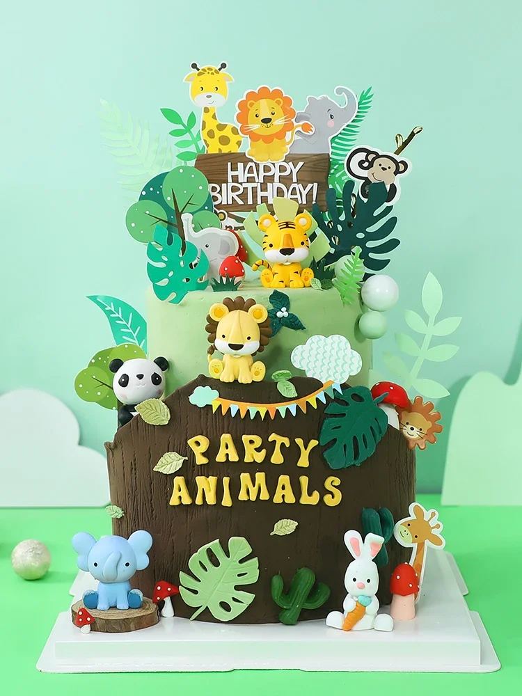 

Woodland Cake Topper Holiday for Animals Bamboo Basket Fox Hedgehog Cup Cake Decoration Rabbit Figure Doll Kids Birthday Favors