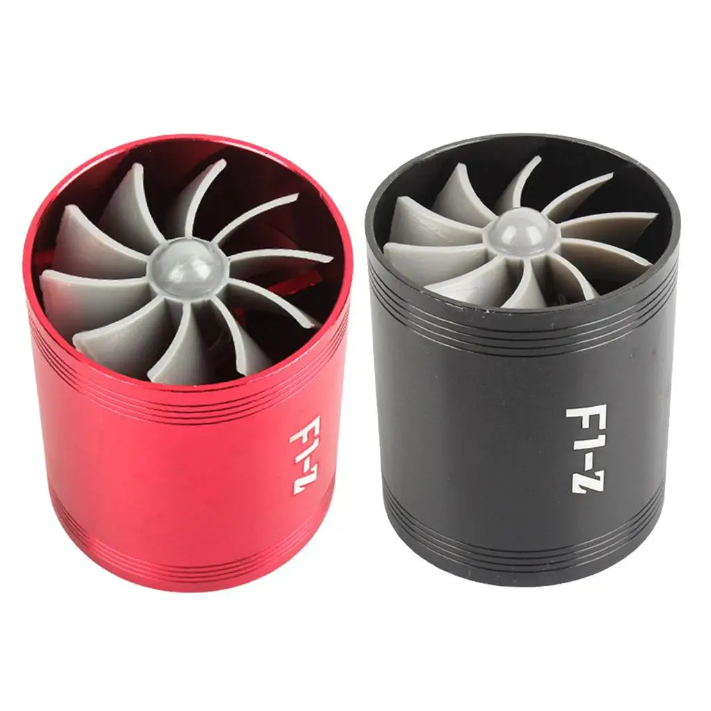 

2 Pieces Universal Turbo Charger Twin Fan Supercharger 2.5-2.9inch Black+Red