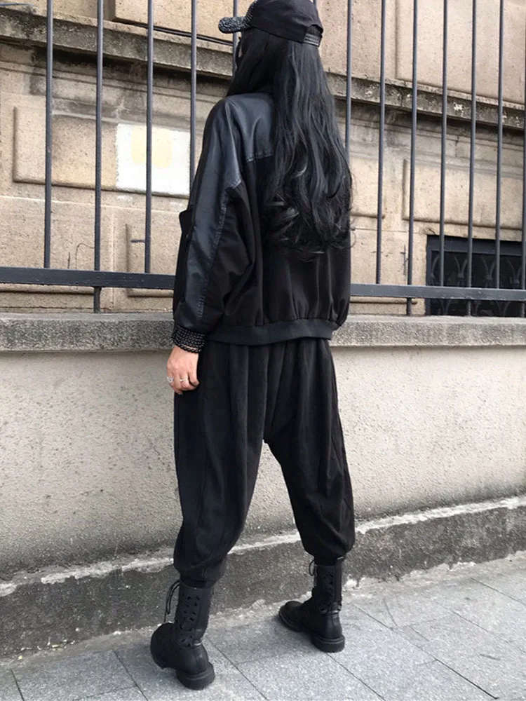 Женская винтажная Куртка Max LuLu черная свободная Байкерская верхняя одежда из