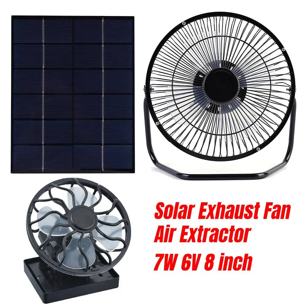 

7W 6V 8 inch USB Solar Exhaust Fan Air Extractor Solar Panel Powered Ventilator Fan for Office Outdoor Power Bank Mini Solar Pan