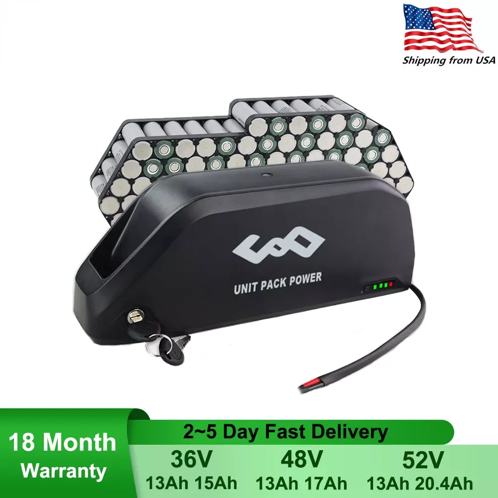 

Polly eBike Battery 52V 48V 36V 19.2Ah/17.4Ah/15Ah/13Ah With Panasonic/LG Cell for 250-1500W Bafang Voilamart AW Ancheer Motor