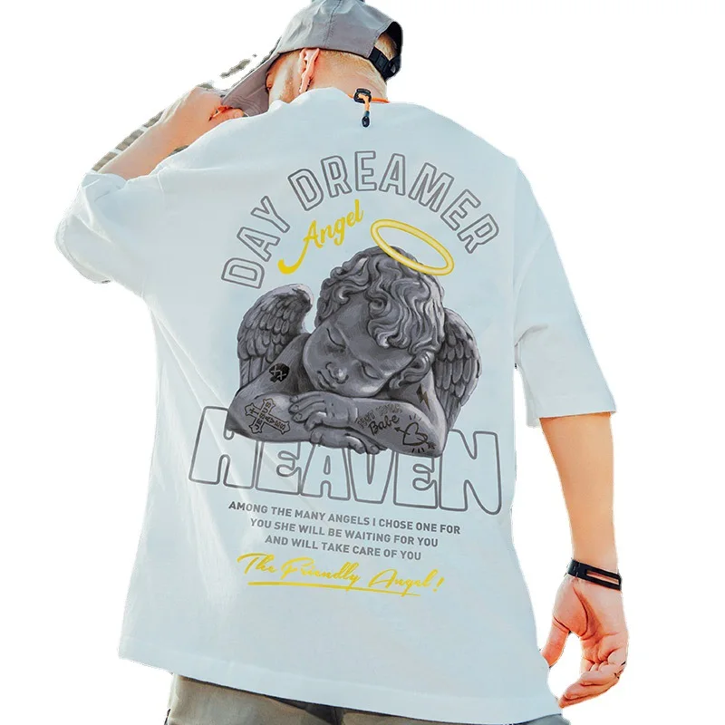 Футболка мужская с надписью короткий рукав модный брендовый тренд уличная