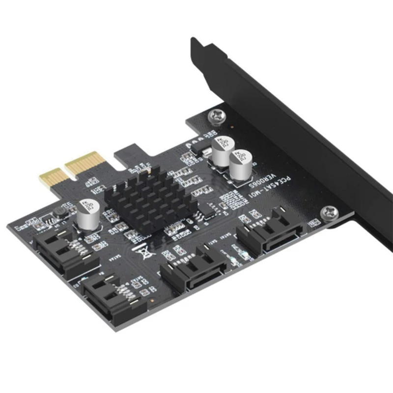 

NEW-PCI-E To Sata3.0 Controller Expansion Card 4 Port 6G Riser Card Expansion IPFS Hard Drive 88SE9215 Mining Card