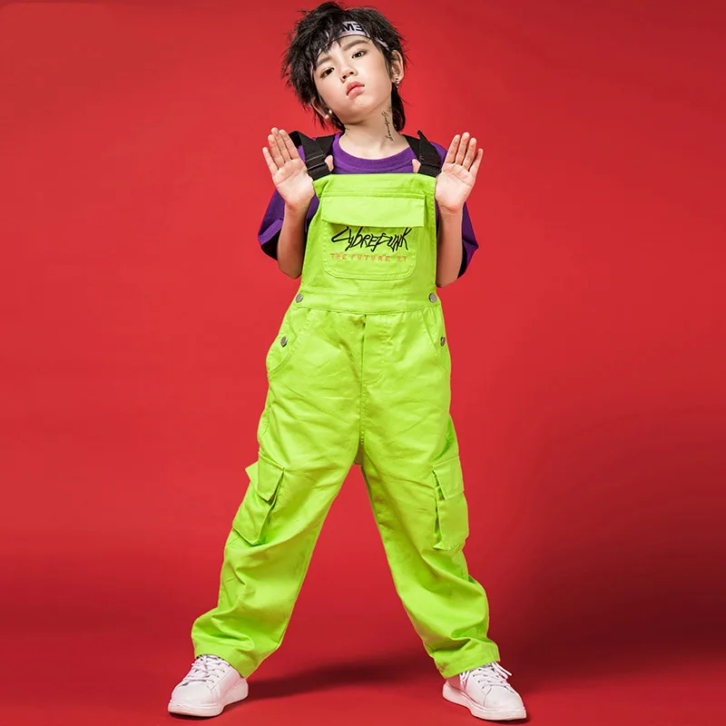 

Children's Dancewear Clothes Stylish Boys Cargo Overalls Performance Outfits Boys Hip-hop Street Dance Catwalk Stage Costume