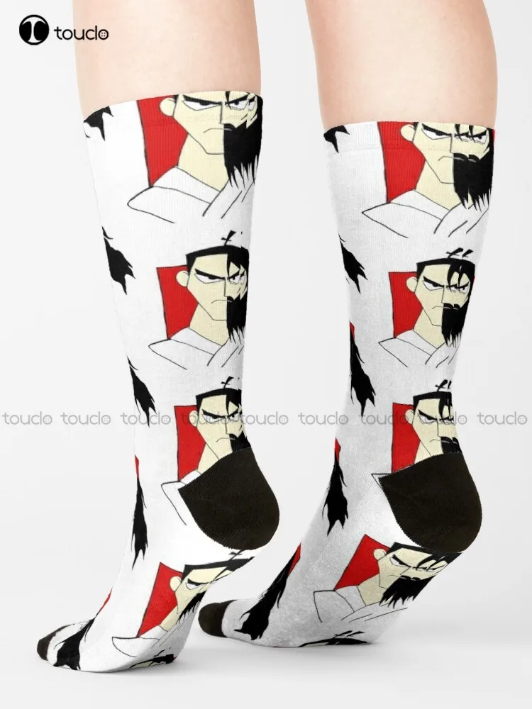 

Samurai Jack Split Socks Long Socks For Men Cartoon Comfortable Best Girls Sports Street Skateboard Socks 360° Digital Print