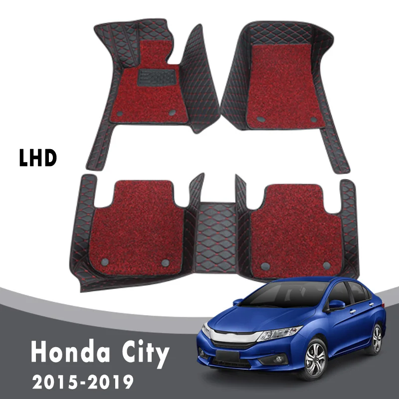

Автомобильные коврики, коврики для Honda City 2021, 2020, 2019, 2018, 2017, 2016, 2015, роскошные двухслойные автомобильные аксессуары для интерьера