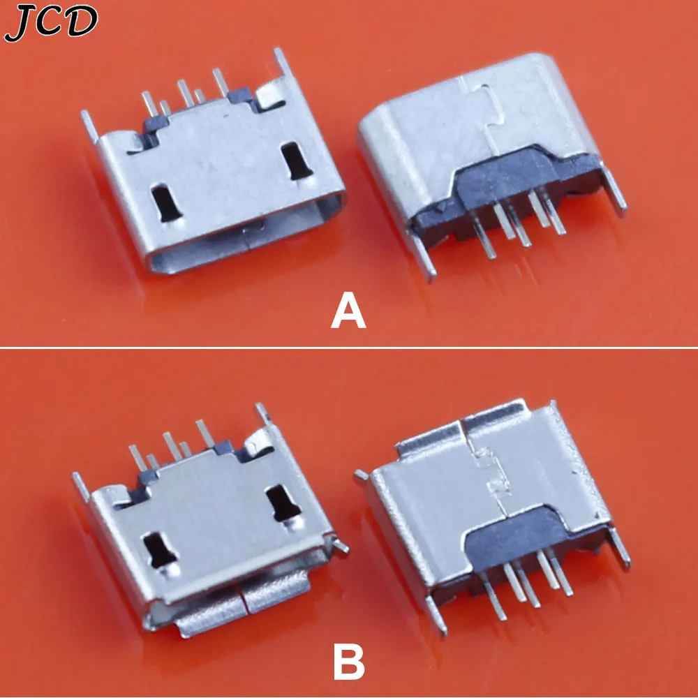 JCD 20pcs Vertical Mini MICRO USB Jack 5Pin Female Seat 180 degrees Direct Plug-in Charging Socket Power Plug Connector