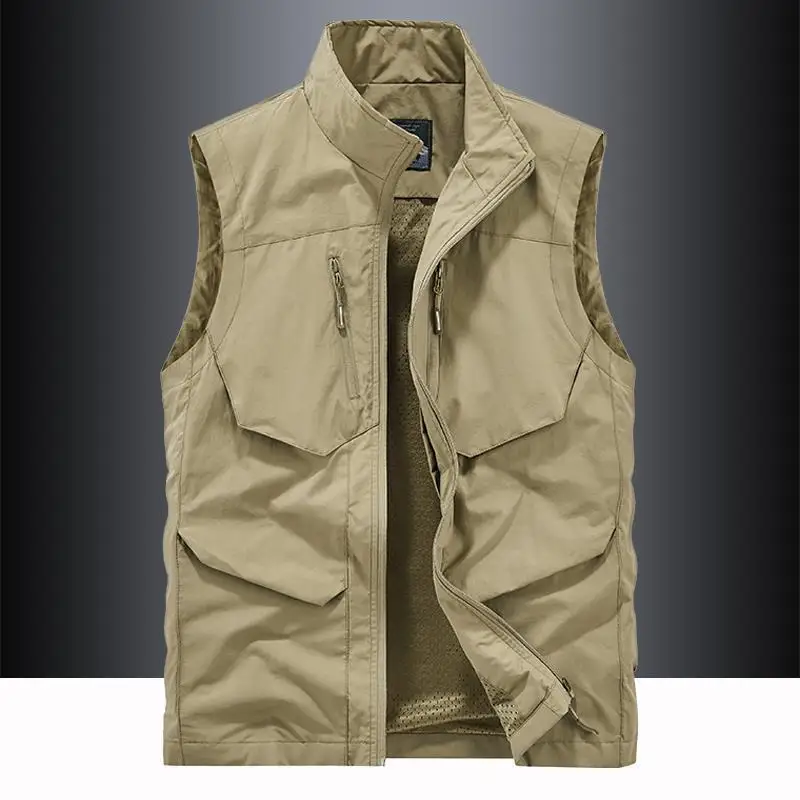 

Multi Pocket Vest, Men's Spring and Autumn Work Clothes, Tactical Vest, Fishing Photography Jacket, Middle-aged and Old-age
