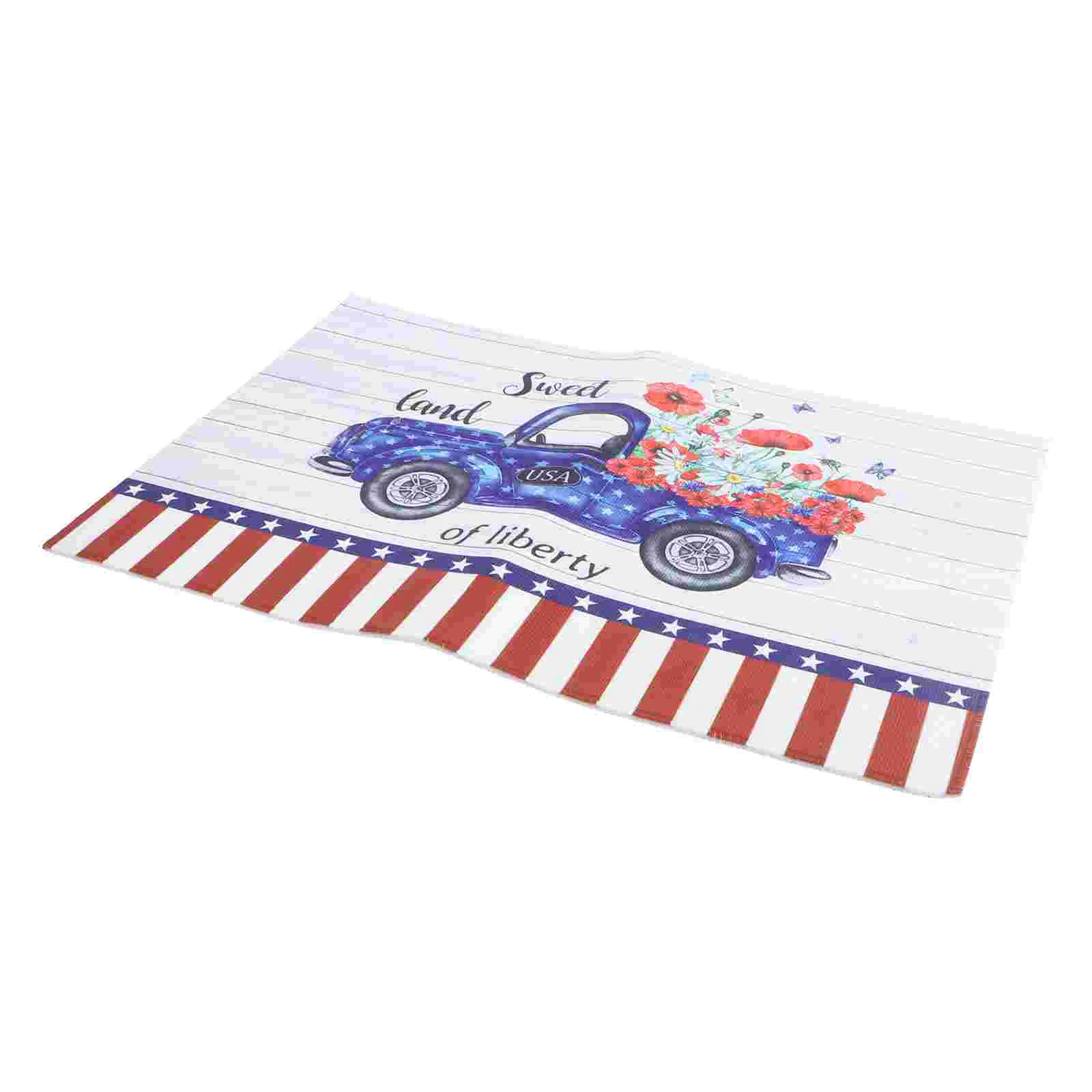 

Mat Door Entrance Rug Washable Floor Indoor Dry Mats Patriotic Front Absorption Water Bath Woven Quick Toilet Doormat Kitchen