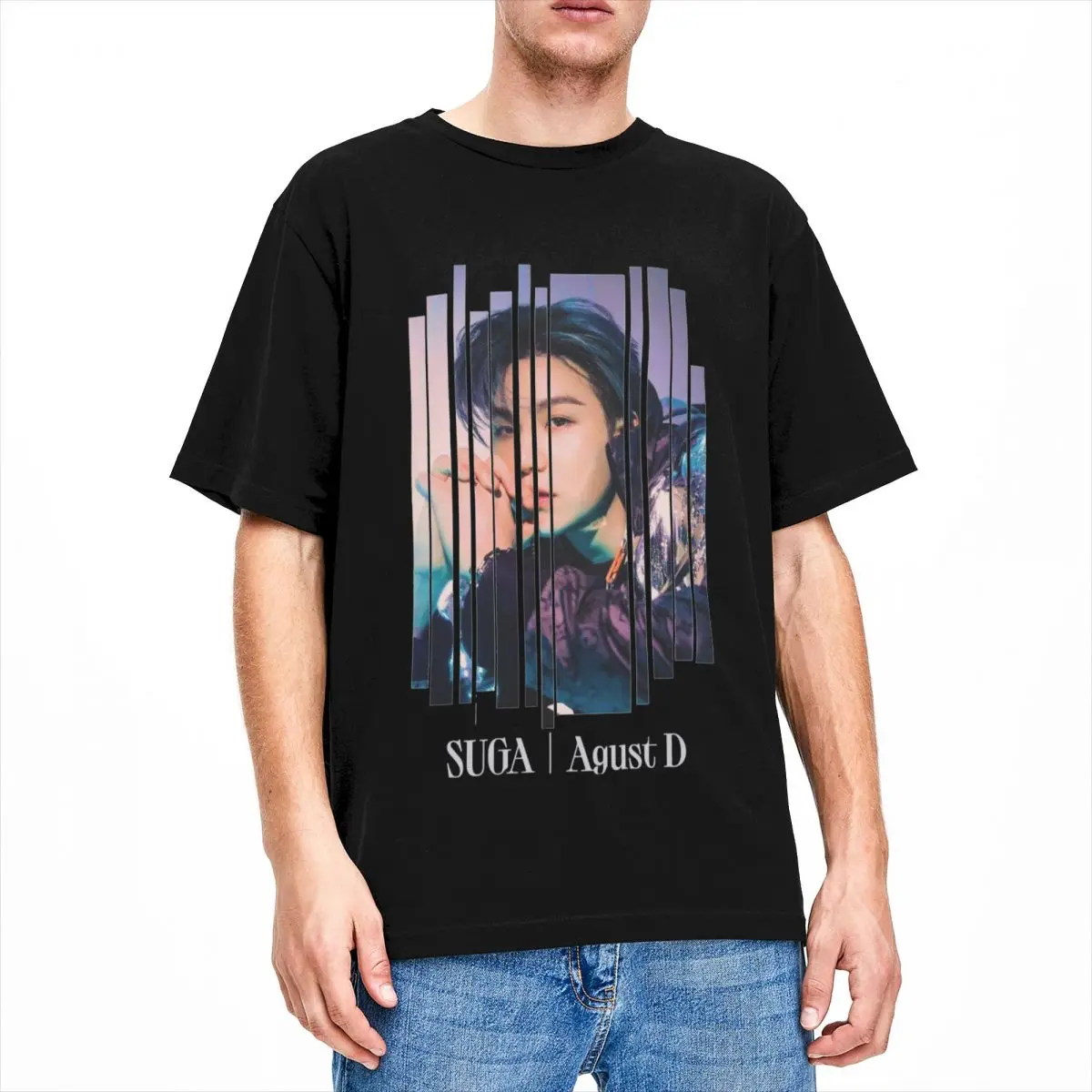 

Мужская и женская рубашка Suga Agust D, новинка, модные топы из 100% хлопка, новинка, футболка с коротким рукавом и круглым вырезом, женская футболка