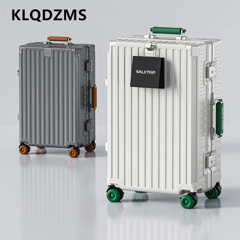 Фото KLQDZMS 20/24/26/28-дюймовый высококачественный чемодан на колесах большой вместимости из ABS+PC пластика, ручная кладь, дорожный чемодан на колесиках №3