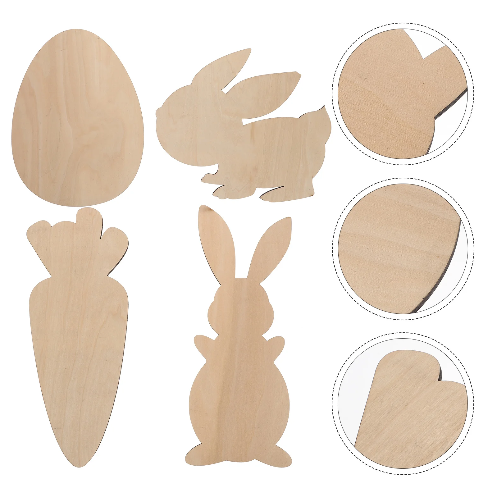 

4Pcs Wooden Easter Eggs Creative Simulation Easter Bunny Toys Party Supplies
