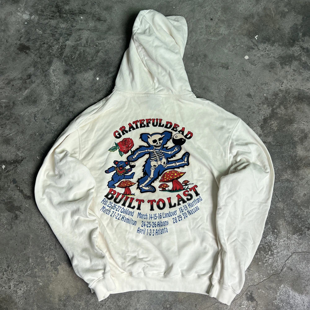 Мужская винтажная толстовка с капюшоном из натурального хлопка