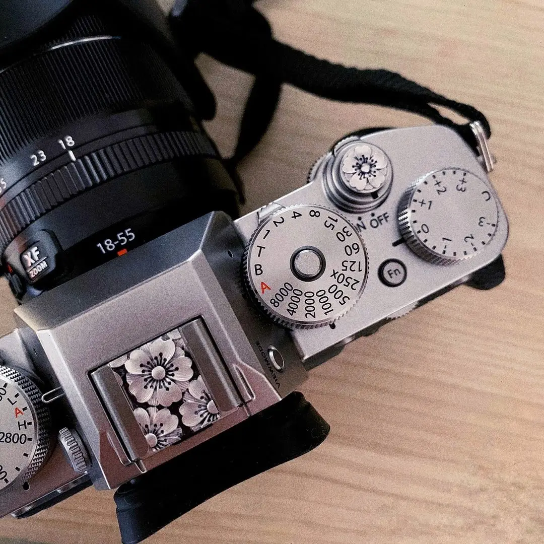 

Для Fujifilm Fuji X100V X100F X-PRO3 X-PRO2 Camera Sakura Metal Hot Shoe Cover Adapter + Shutter Button