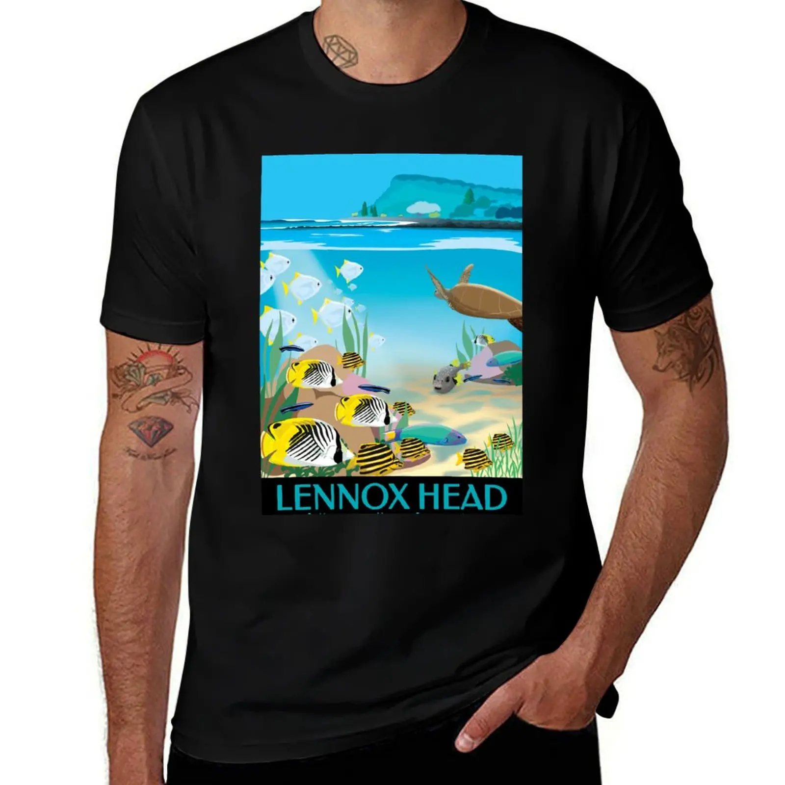 Фото Футболка Lennox Head в винтажном стиле для путешествий и активного отдыха, спортивная футболка для активного отдыха на природе №1
