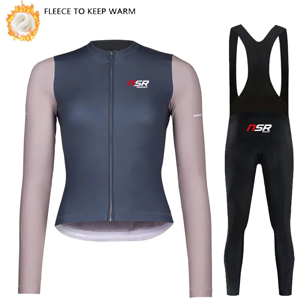 

Женская велосипедная одежда 2023 NSR RAUDAX, зимний комплект велосипедной одежды с длинными рукавами, Зимняя Теплая Флисовая Спортивная одежда для горного велосипеда