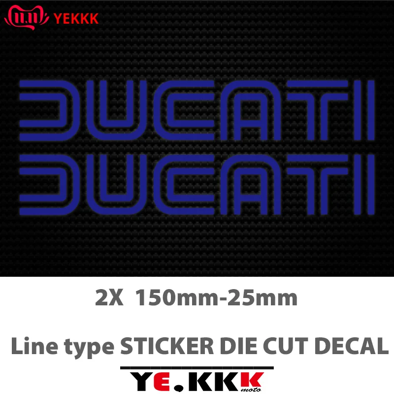 

2X Vintage Style For Ducati LOGO Vinyl Sticker Decal 150MM*25MM Logo Racing Motorcycle Car