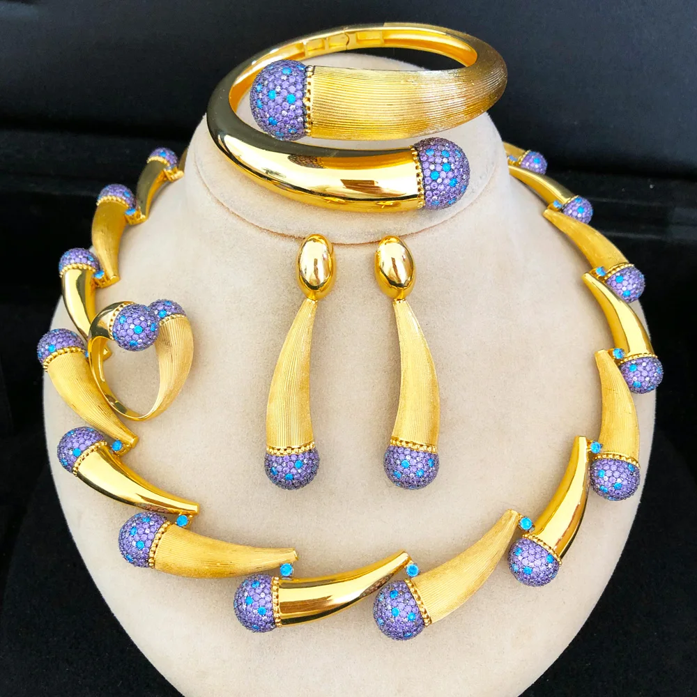 Missvikki новый дизайн великолепные роскошные 4 шт. ожерелье серьги наборы колец для