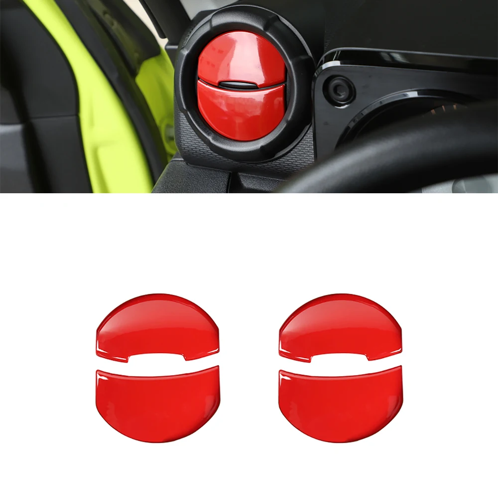 for Suzuki Jimny 2019 2020 2021 2022 JB64 JB74 Car Air Conditioner Vent Decoration Trim Interior Accessories ABS Red Styling