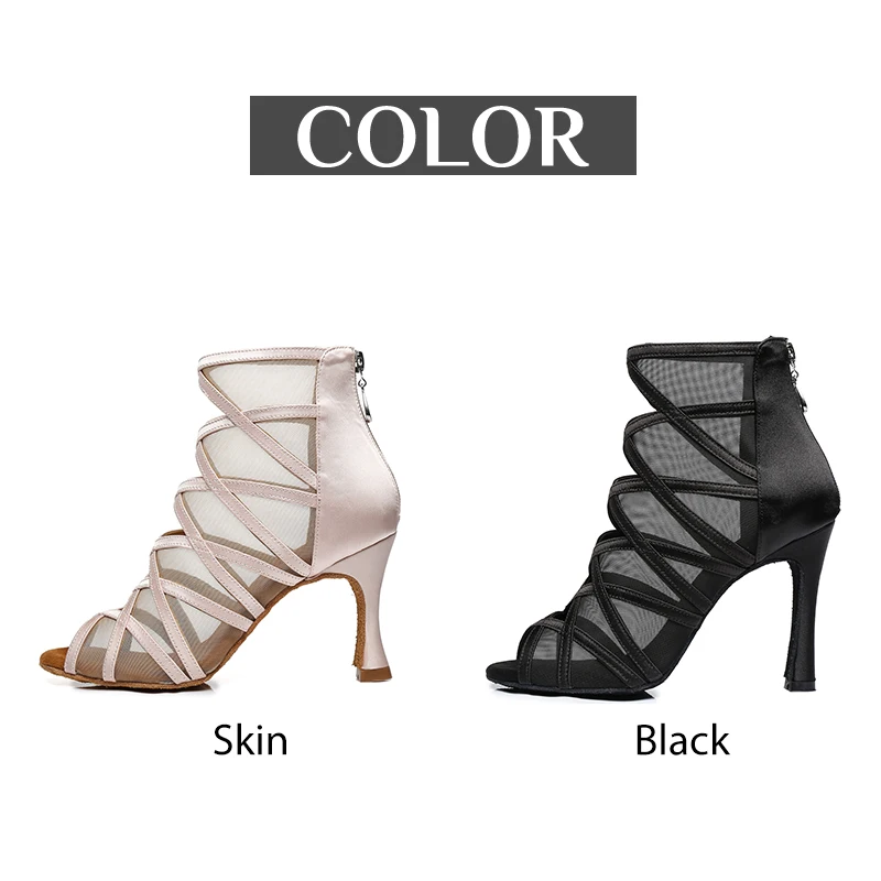DKZSYIM Woman Ankle Dance Boots Black Ballroom Latin Dance Shoes Salsa Tango Dancing Shoes Girls High Top Dance Boots
