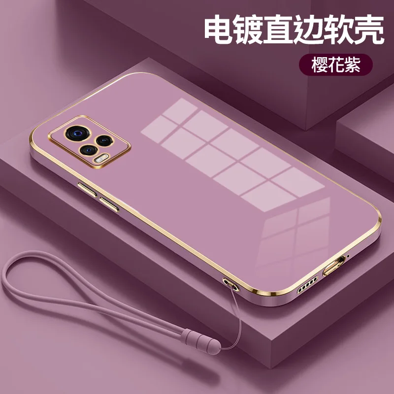 Роскошный чехол для vivo v21 с квадратным покрытием Vivo V20 Pro Чехол для телефона чехол vivo V20 V21 v21e 5G противоударный силиконовый чехол V2025 V2024