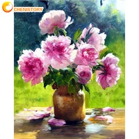 chenistory 40x50cm diy frame oil painting by numbers flowers picture by numbers on canvas crafts home decor art unique gift