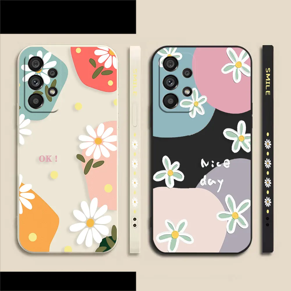 

Sunny Flowers Sunshine Phone Case For Samsung A91 A73 A72 A71 A53 A52 A51 A42 A33 A32 A31 A23 A21S A13 A12 AO3S 4G 5G Case Capa