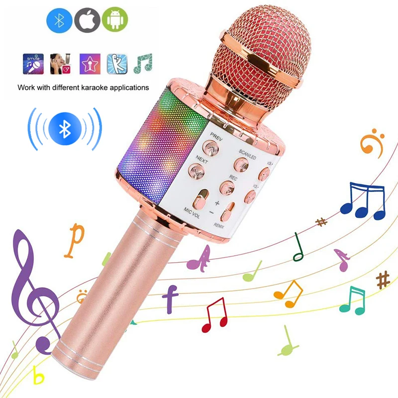 

Original Fashion WS858 Bluetooth Wireless Condenser Magic Karaoke Microphone Mobile Phone Player MIC Speaker Record Music