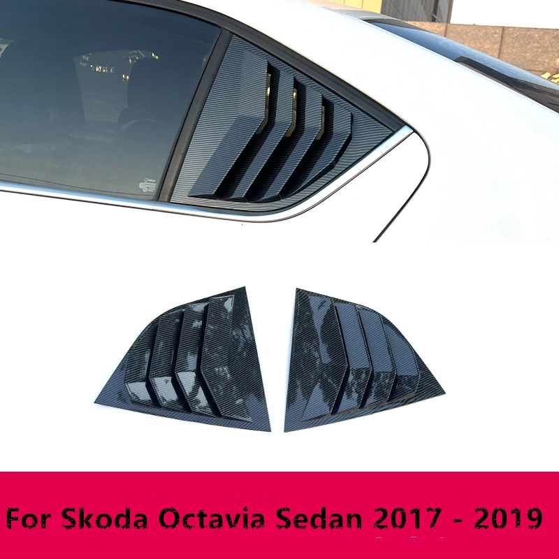 

Side Rear Window Blind Shutters Vent Cover Trim For Skoda Octavia Sedan 2017 2018 2019 Auto Accessories