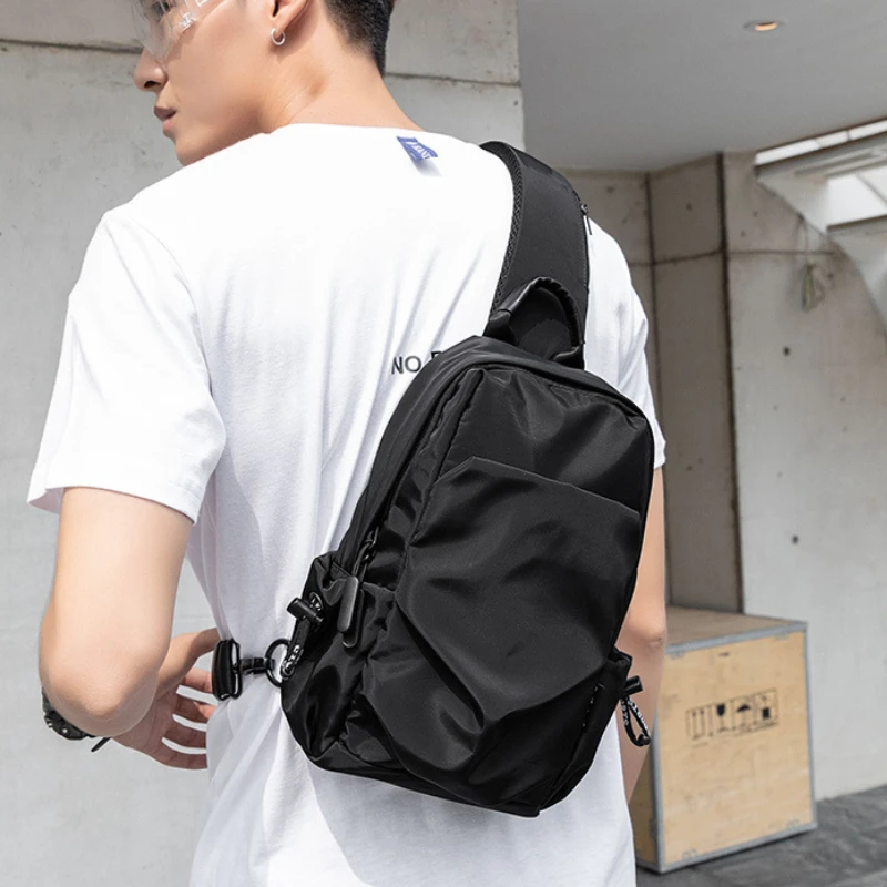 

Многофункциональные мужские нагрудные сумки, черные деловые сумки через плечо, повседневные мужские мессенджеры на ремне