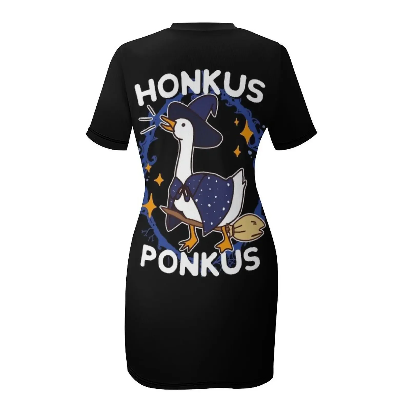 Фото Элегантное платье с коротким рукавом Honkus Ponkus Witchy Halloween Goose Game для женщин, коктейльные платья 2026 года №5