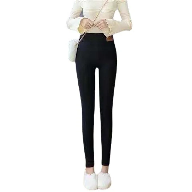 Women Leggings Thick Lamb Autumn and Winter High Waist Leggings Warm Pants Solid Color Comfortable Keep Warm Stretchy Legging