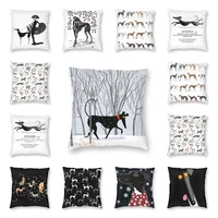 greyhound dog pattern square cushion cover funny pillow case home decor sofa 45x45cm