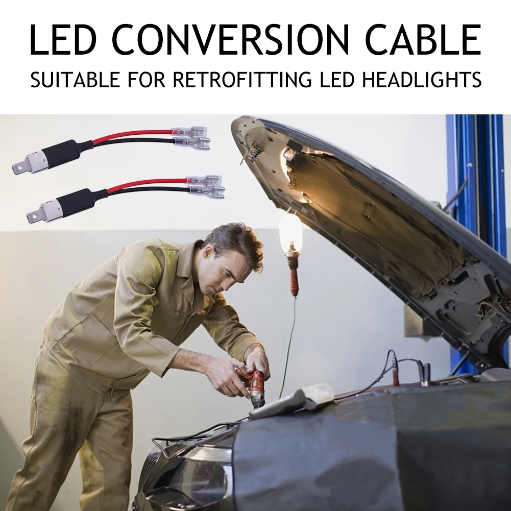 

2pcs H1 LED Replacement Conversion Wiring Connector Cable Converter Line Adapter Holder for LED Headlight Bulbs Accessories