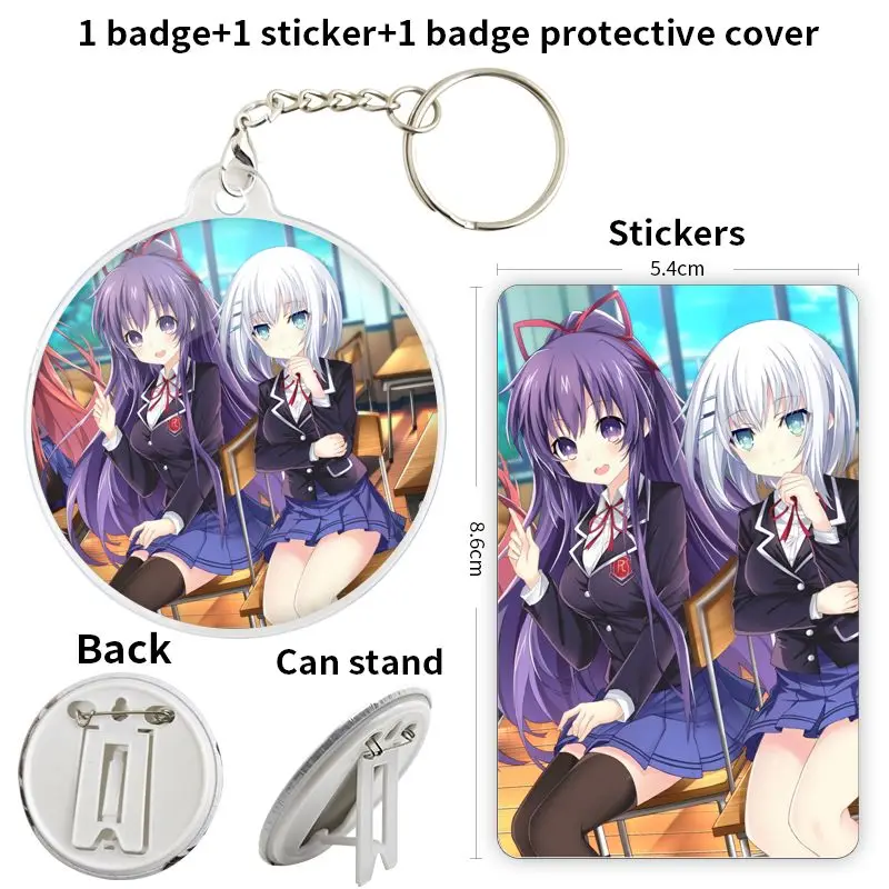 Tobiichi Origami аниме персонаж игра мягкая кнопка значок брошь якорь периферийные