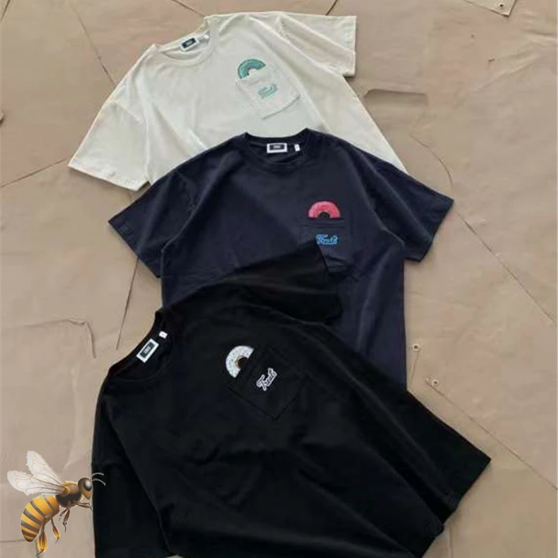 

New KITH Donut T-shirt Men Women High Quality Treats Series Graphic Printed Pocket Kith T Shirts