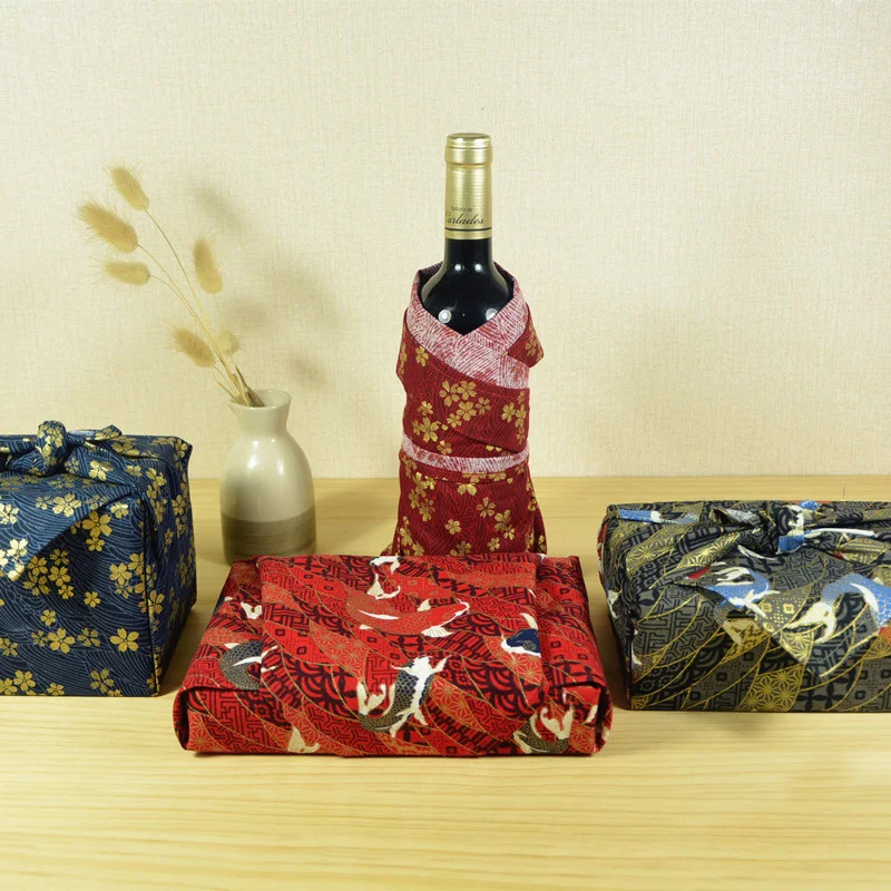 Sakura Carp Crane Japanese Handkerchief Sushi Bento Cloth Furoshiki Square Napkin Lunch Wrapping Towel Gift 70*70cm