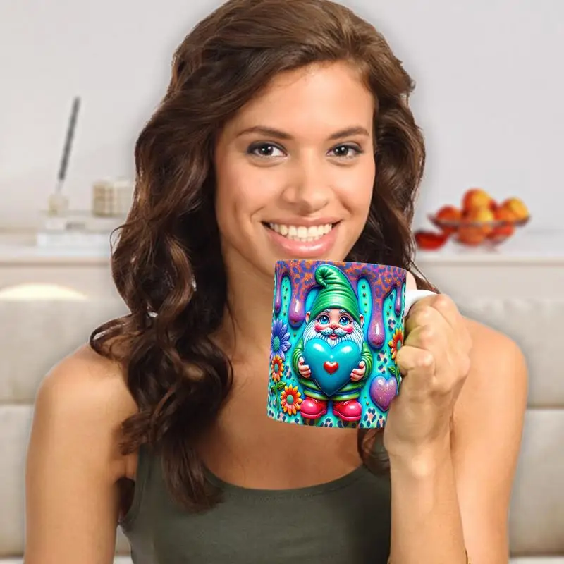 Керамическая чашка гнома кофейная кружка Чайная на День святого Валентина