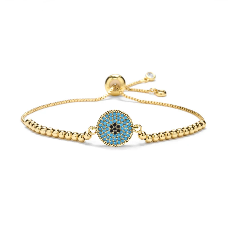 Круглый круг с кристаллами циркония Nazar браслет-подвеска от сглаза женский