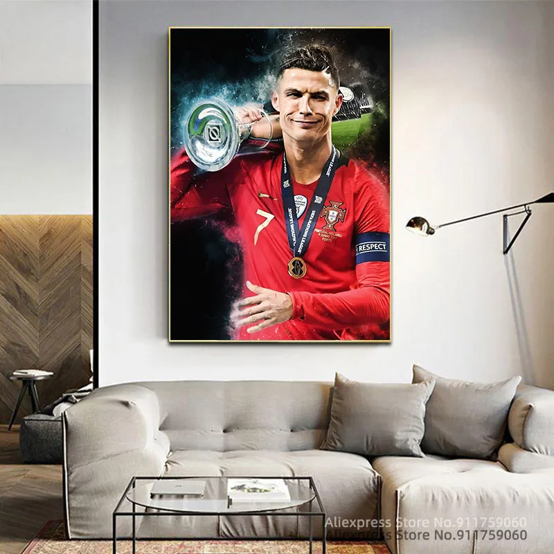 Плакаты и принты Криштиану Роналду Картина на холсте плакат декоративный