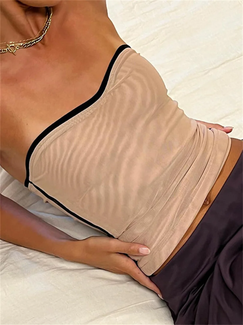 

Wsevypo трубчатые Топы без бретелек винтажный 90-х женский укороченный топ без рукавов с завязкой сзади лето осень базовый жилет топы уличная од...