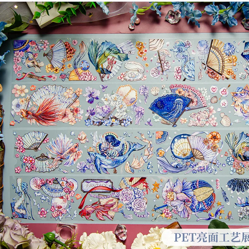 

10 Meter Marine Animal G4 Journal Studio Laser Silver Pet Paper Washi Tape Decoration Collage