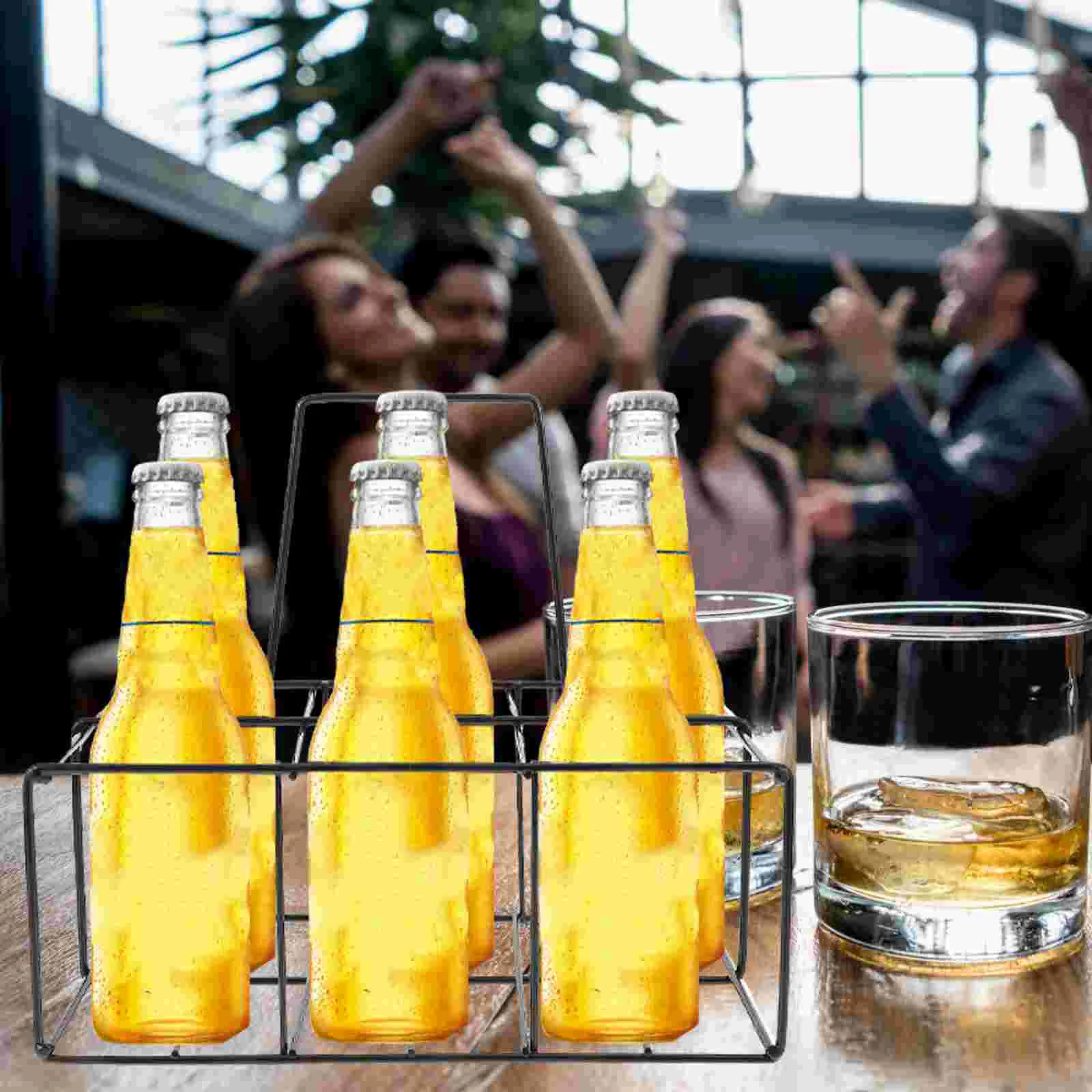 Корзина ручная подставка для пивных бутылок железный держатель с несколькими