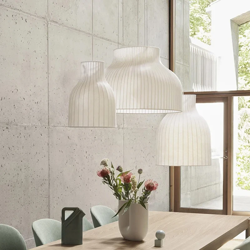 

110-240V Minimalist fabric silk LED chandelier for living room, restaurant, hotel decoration, Creative paper lamp Pendant lamps