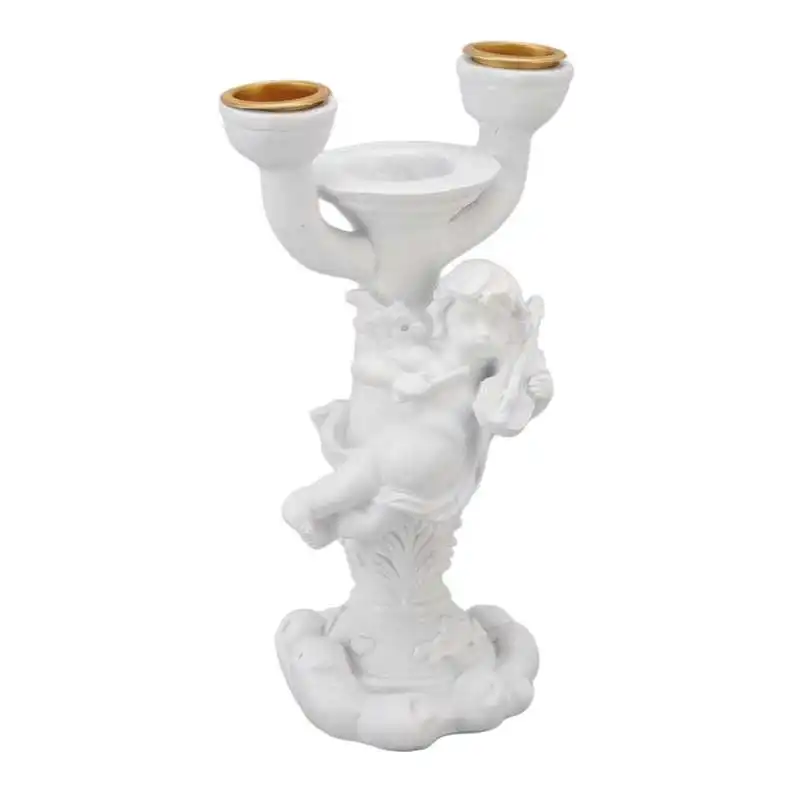 

Resin Angel Candle Holder Cute Cherub Figurine Candlestick for Garden Birthday Baby Shower Centerpiece Restaurant Ornament