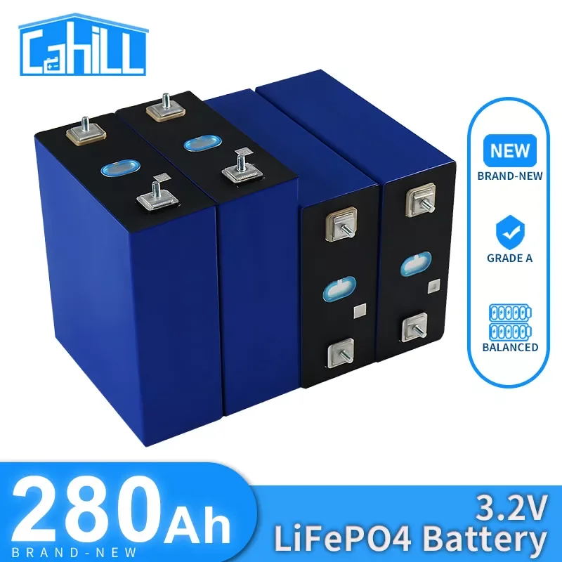 

3.2V LifePo4 280AH 4PCS Rechargeable High Capacity Deep Cycle Battery DIY 12V 48V Battery Pack For Boat Golf Cart EV RV Forklift