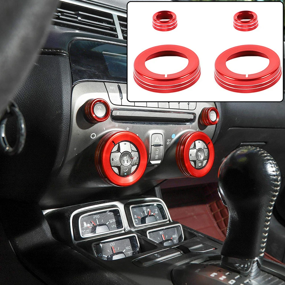 

Interior Accessories Switch Button Knob Trim Cover 4PCS Aluminum Center Control Switch For Chevrolet Camar 10-15